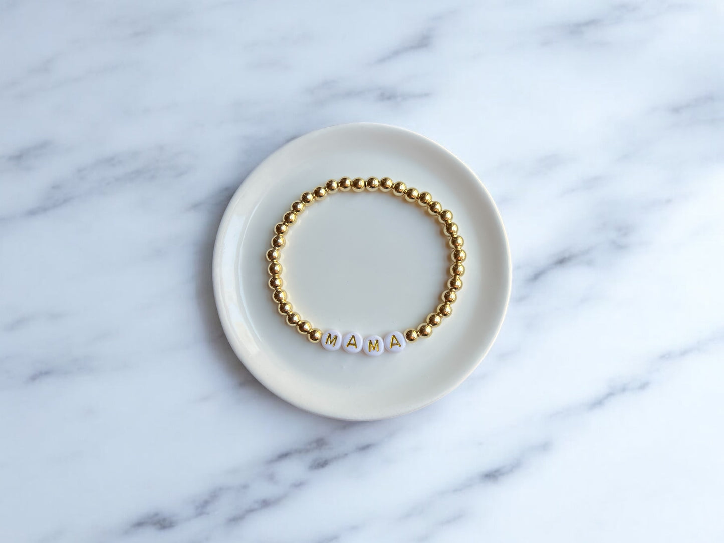 Mama Gold Bead Bracelet